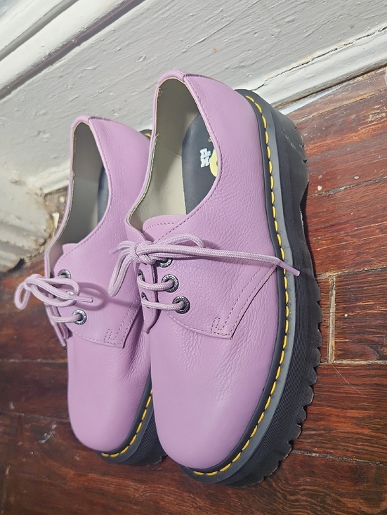Dr. Martens Shoes - Dr. Martens Lilac Leather Platform Lace-Up Shoes